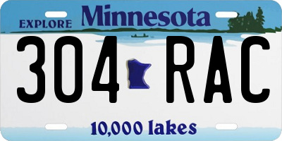 MN license plate 304RAC