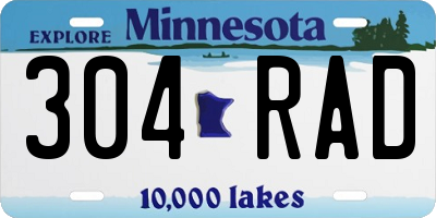 MN license plate 304RAD