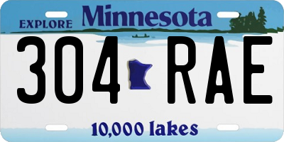 MN license plate 304RAE