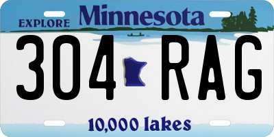 MN license plate 304RAG