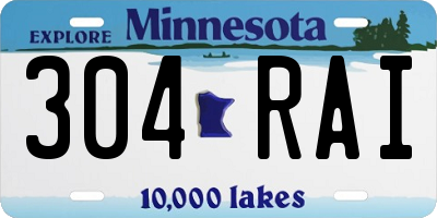 MN license plate 304RAI