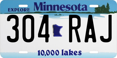 MN license plate 304RAJ