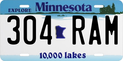 MN license plate 304RAM