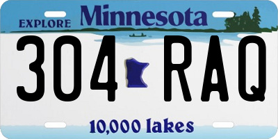 MN license plate 304RAQ
