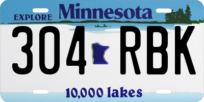 MN license plate 304RBK