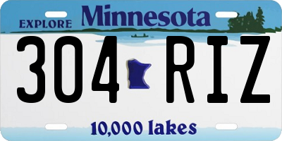 MN license plate 304RIZ