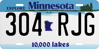 MN license plate 304RJG