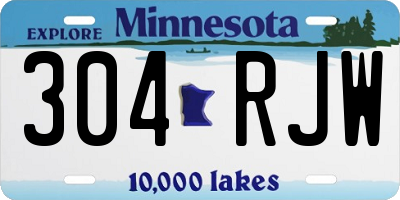 MN license plate 304RJW