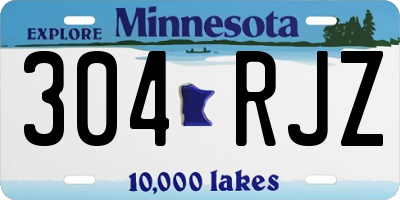 MN license plate 304RJZ