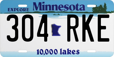MN license plate 304RKE