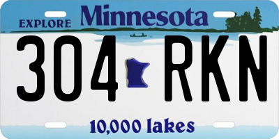 MN license plate 304RKN
