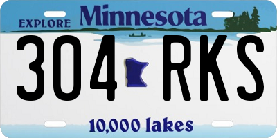 MN license plate 304RKS