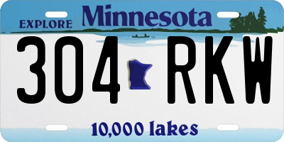MN license plate 304RKW