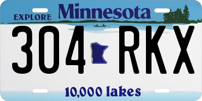 MN license plate 304RKX