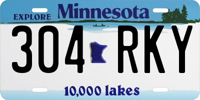 MN license plate 304RKY
