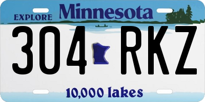 MN license plate 304RKZ