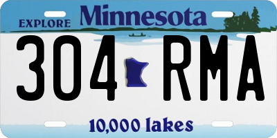 MN license plate 304RMA