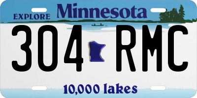 MN license plate 304RMC