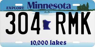 MN license plate 304RMK