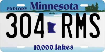 MN license plate 304RMS