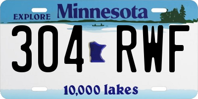 MN license plate 304RWF