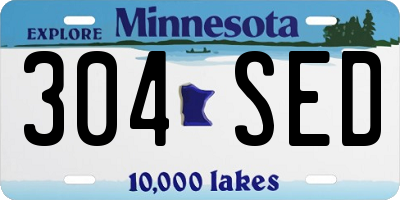 MN license plate 304SED