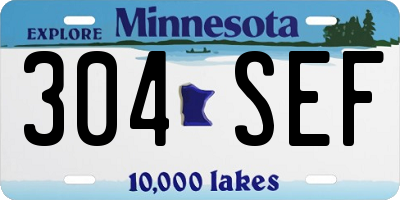 MN license plate 304SEF