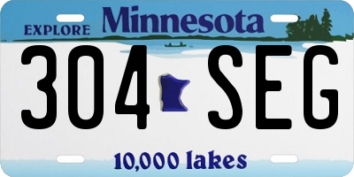 MN license plate 304SEG