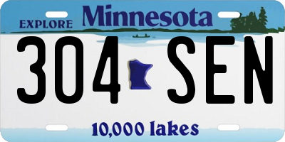 MN license plate 304SEN