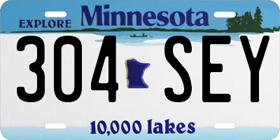 MN license plate 304SEY