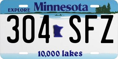 MN license plate 304SFZ