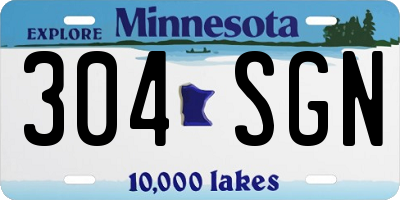 MN license plate 304SGN