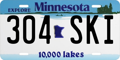 MN license plate 304SKI