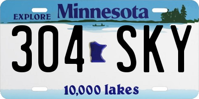 MN license plate 304SKY