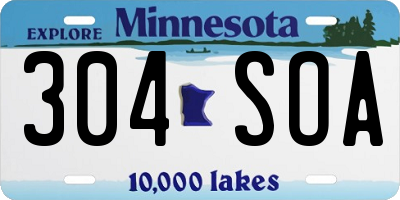 MN license plate 304SOA