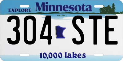 MN license plate 304STE