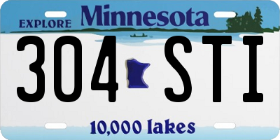 MN license plate 304STI