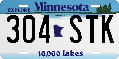 MN license plate 304STK