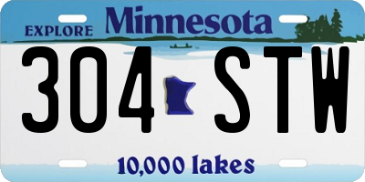MN license plate 304STW