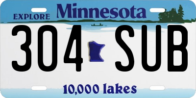 MN license plate 304SUB