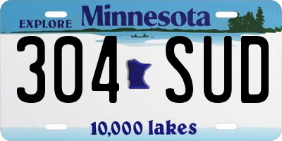 MN license plate 304SUD