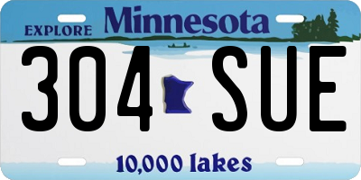MN license plate 304SUE