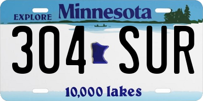 MN license plate 304SUR