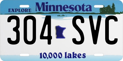 MN license plate 304SVC