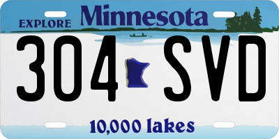 MN license plate 304SVD