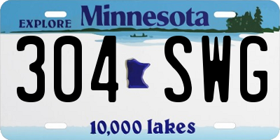 MN license plate 304SWG