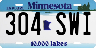 MN license plate 304SWI