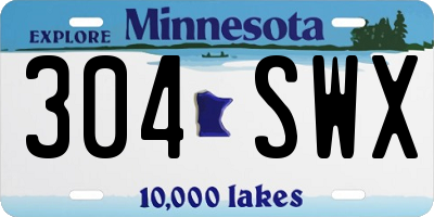 MN license plate 304SWX