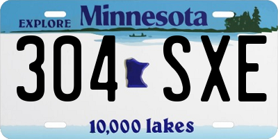 MN license plate 304SXE