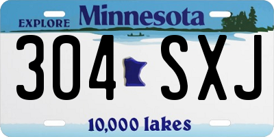 MN license plate 304SXJ